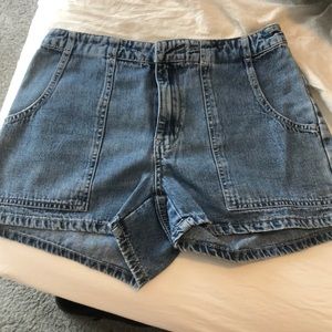High waisted jean shorts